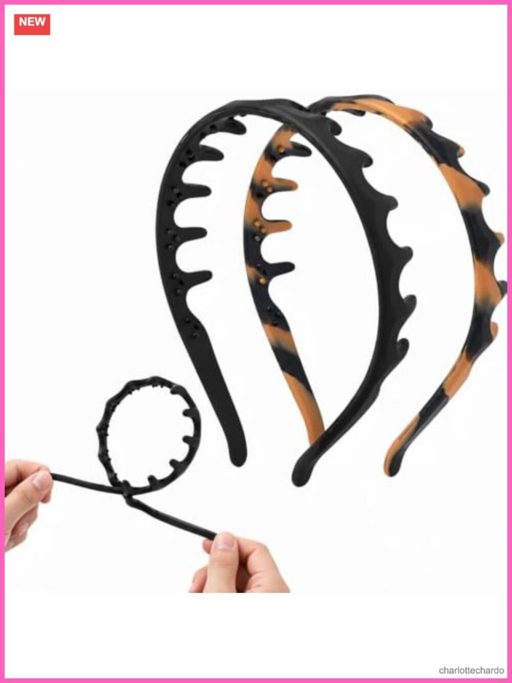 2 Pack Silicone Comb Headbands Non Slip No Headache Adjustable Hair Accessories